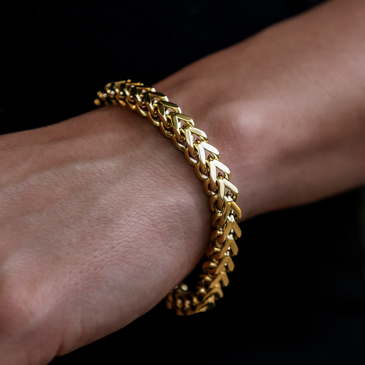 Franco Bracelet 14 Karat Solid Gold Bracelet 14k Gold Plated Real