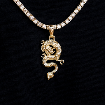 Dragon and Compass Set in Yellow Gold