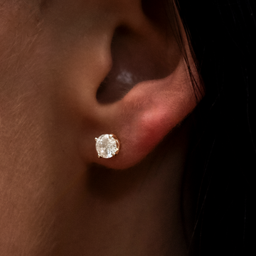 Pendientes de oro amarillo con diamantes de talla redonda de 5 mm