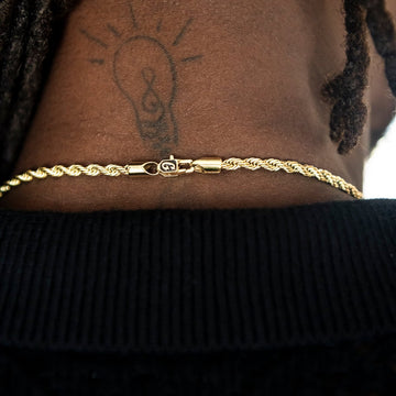 Rope Chain + Bracelet Bundle in Yellow Gold- 4mm