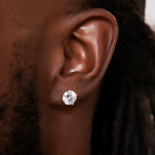 Pendientes de oro amarillo con diamantes redondos GLD de 8 mm