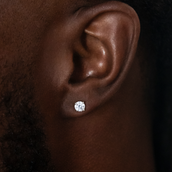 Pendientes de oro blanco GLD de 5 mm con diamantes de talla redonda