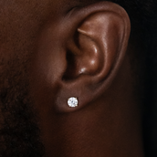 Pendientes de botón GLD de 5 mm con diamantes redondos en oro amarillo
