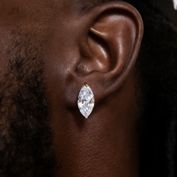 Pendientes de Oro Amarillo con Diamantes de Talla Marquesa de 8 mm