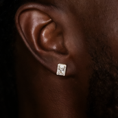 Pendientes de tenis microagrupados Baguette en oro amarillo