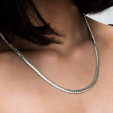 Cadena Cubana South Beach™ de Oro Blanco de 5 mm