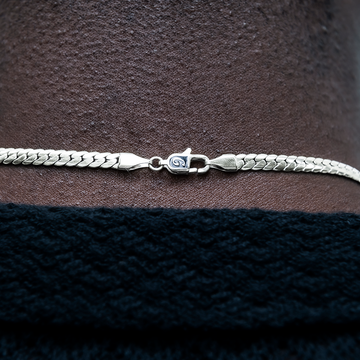 Cadena Cubana South Beach™ en Oro Blanco - 5mm