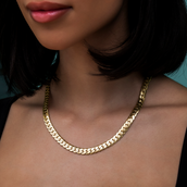 Gargantilla South Beach Cuban™ de oro amarillo - 8 mm