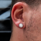Pendientes de perlas con halo