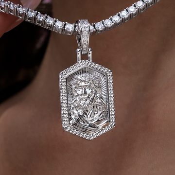 Colgante Cristo Icono en Oro Blanco