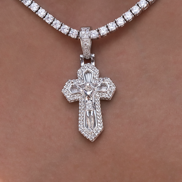 Colgante Cruz Icono en Oro Blanco