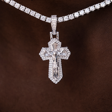 Colgante de cruz Icon de oro blanco
