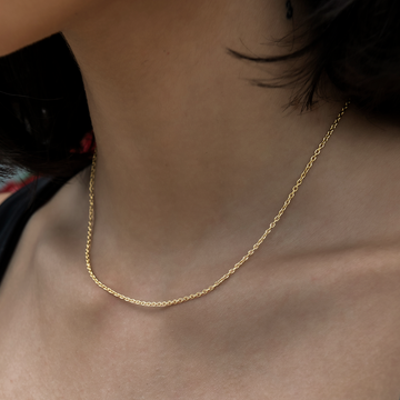Collar de cadena de eslabones en oro amarillo