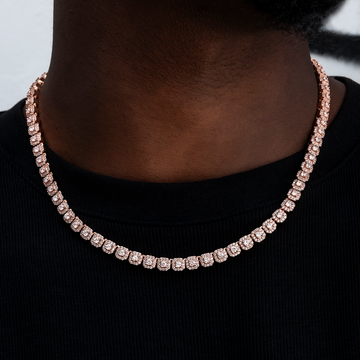 Micro Clustered Tennis Chain in Rose Gold - 6mm