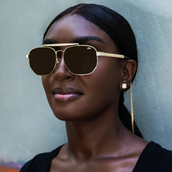 Gafas de sol The Grove en oro amarillo con cadena para gafas