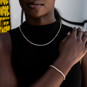 Micro Tennis Necklace + Bracelet Bundle in Yellow Gold