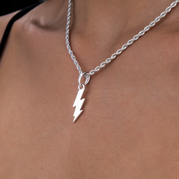 Colgante Micro Rayo en Oro Blanco
