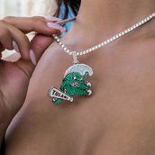 Colgante oficial del logo de Tulane Green Wave de la NCAA