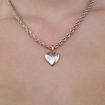 Colgante Corazón Micro Sencillo en Oro Rosa