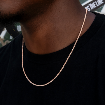 Cadena de palomitas de maíz en oro rosa - 2mm