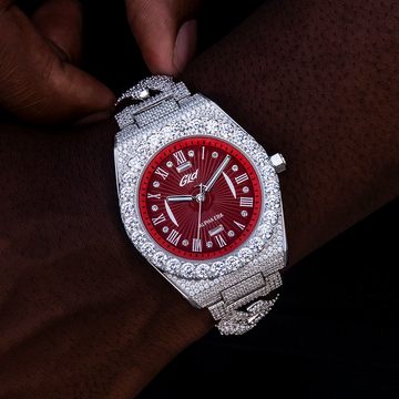 42MM Alpha Era® Totalmente Helado con Banda de Eslabones de Punta de Diamante