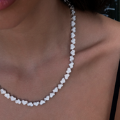 Collar Corazón Eterno de Oro Blanco