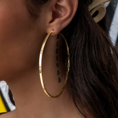 Pendientes de aro redondos pulidos GLD en oro amarillo