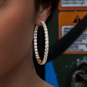 Pendientes de aro GLD Eternity de oro amarillo - 4 mm