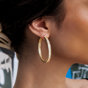Aretes de aro GLD Baguette en oro amarillo