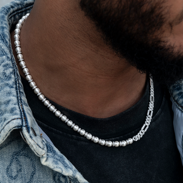 Diamond Figaro Pearl Chain