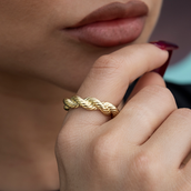 Anillo de cuerda de 6 mm en oro amarillo