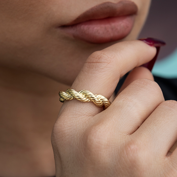 Anillo de cuerda de 6 mm en oro amarillo