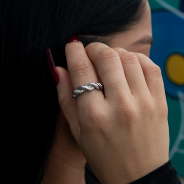 Anillo de cuerda de oro blanco de 6 mm