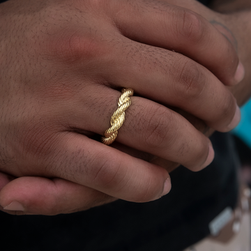 Anillo de cuerda de 6 mm en oro amarillo