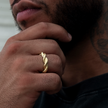 Anillo de cuerda de 6 mm en oro amarillo