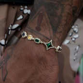 Pulsera de cadena de piedras preciosas de colores