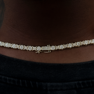 Round Pave Star Link Chain- 6mm