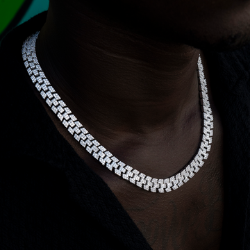 Cadena de diamantes para espalda en oro blanco