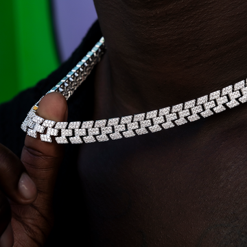 Cadena de diamantes para espalda en oro blanco