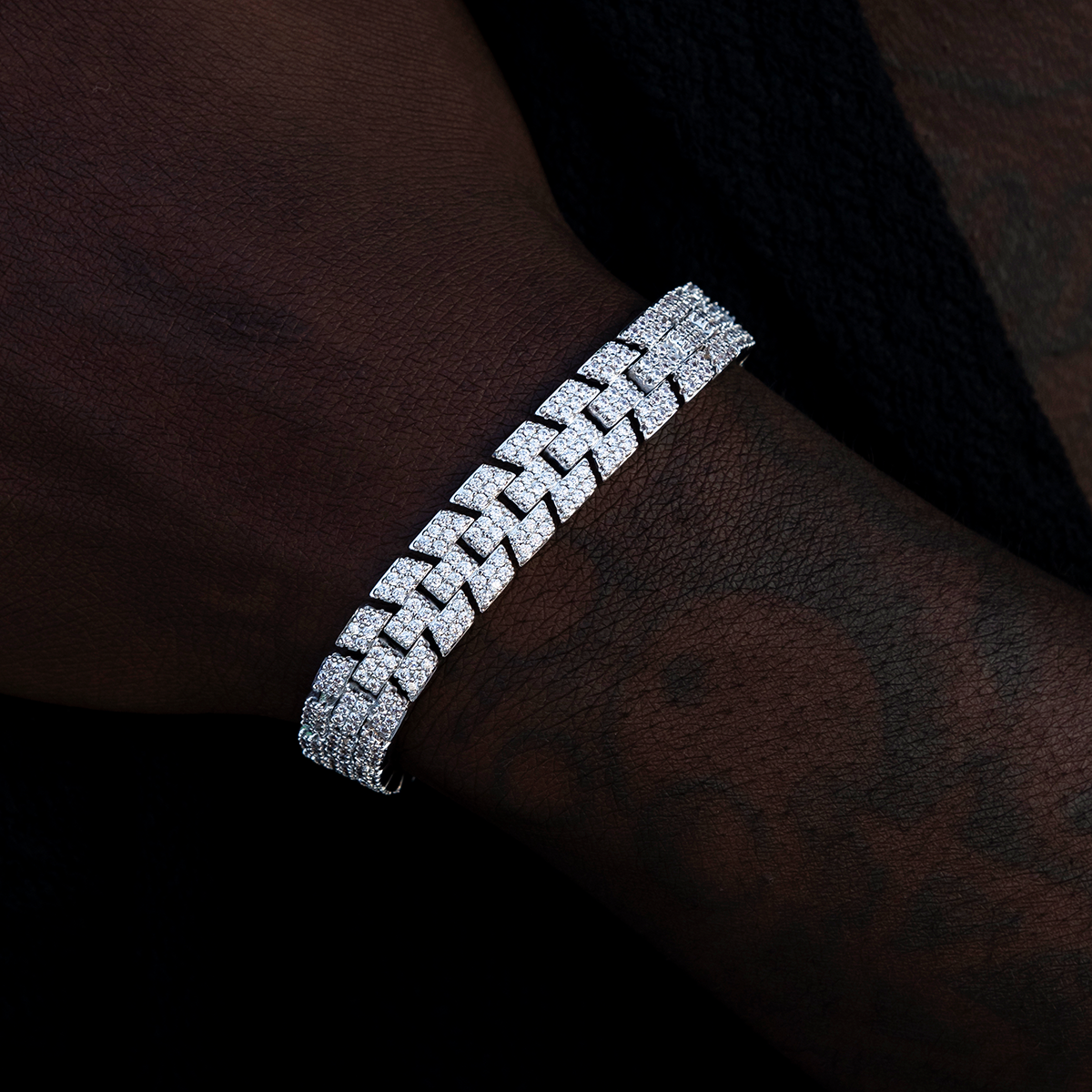 Diamond Spine Bracelet in White Gold - The GLD Shop