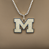 Colgante grande con el logotipo oficial de los Michigan Wolverines de la NCAA en oro amarillo