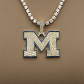 University of Michigan Wolverines Official NCAA Logo Pendant in Yellow Gold