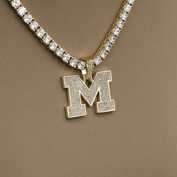 University of Michigan Wolverines Official NCAA Micro Logo Pendant in Yellow Gold