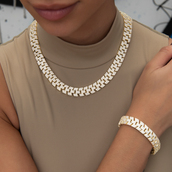 Conjunto de Collar y Pulsera Diamond Spine en Oro Amarillo