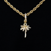 Palm Tree Clip On Pendant in Yellow Gold