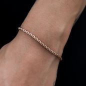 Pulsera de cuerda GLD en oro rosa - 2 mm