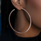 Extra Large Eternity Hoop Earrings in Rose Gold-2MM