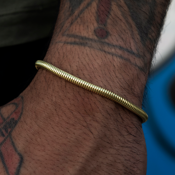 Pulsera de cadena de serpiente en oro amarillo - 4 mm