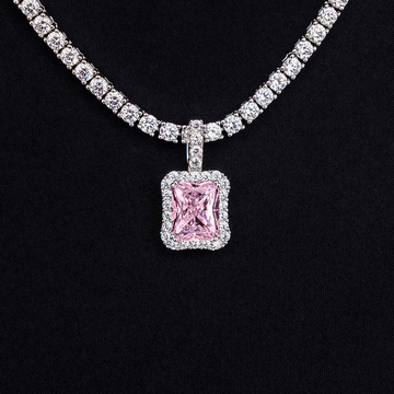 Colgante de microdiamante en oro blanco
