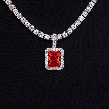 Colgante de microdiamantes en oro blanco